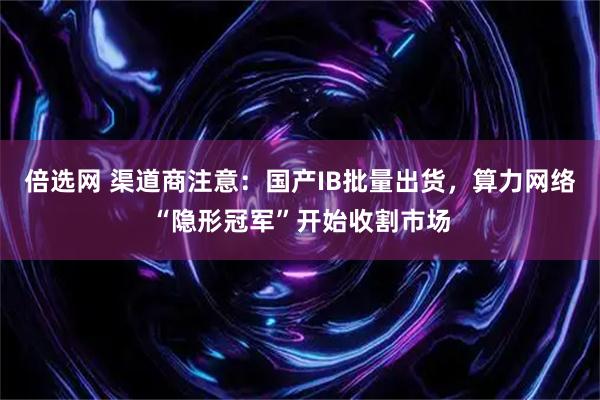 倍选网 渠道商注意：国产IB批量出货，算力网络“隐形冠军”开始收割市场